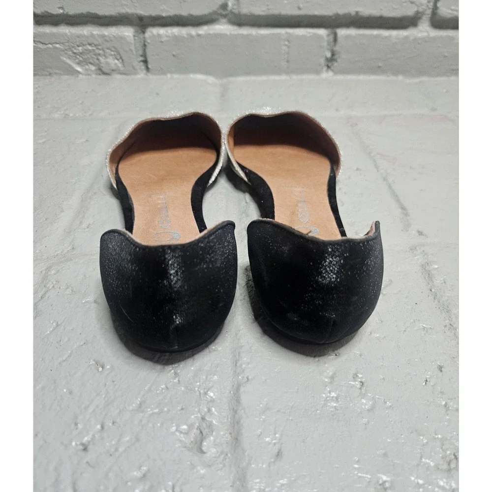 Jeffrey Campbell Women's Flat Size 8 Silver Black‎ Slip On Pointed Toe Shoes